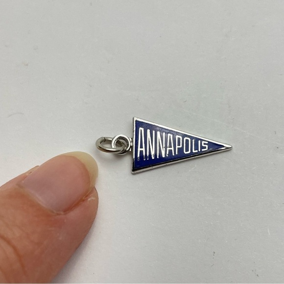 STERLING Silver Travel Places Charm Pendant Signed - Picture 3 of 7